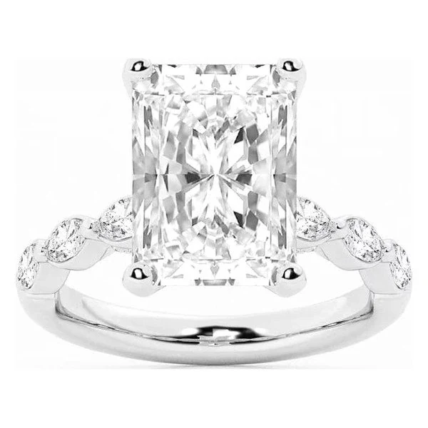 Marquise & Round Side-Stone · Radiant · No. 1351 in white gold