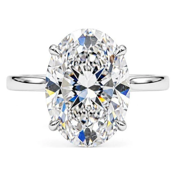 Oval Solitaire Plus Engagement Ring · No. 1452 in 14K white gold