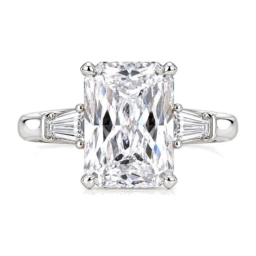 Baguette Side-Stone Bridal Set in 14K white gold