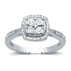 Cushion Halo Engagement-Style Ring in sterling silver