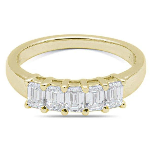 Five-Stone Band · Emerald in yellow gold