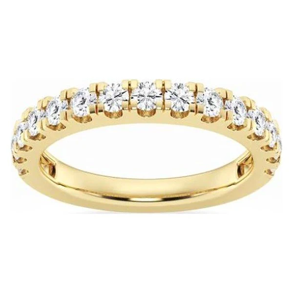 Straight Line Wedding Band in yellow gold