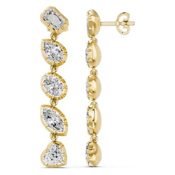 Multi-Stone Drop Earrings · No. 330 in yellow gold