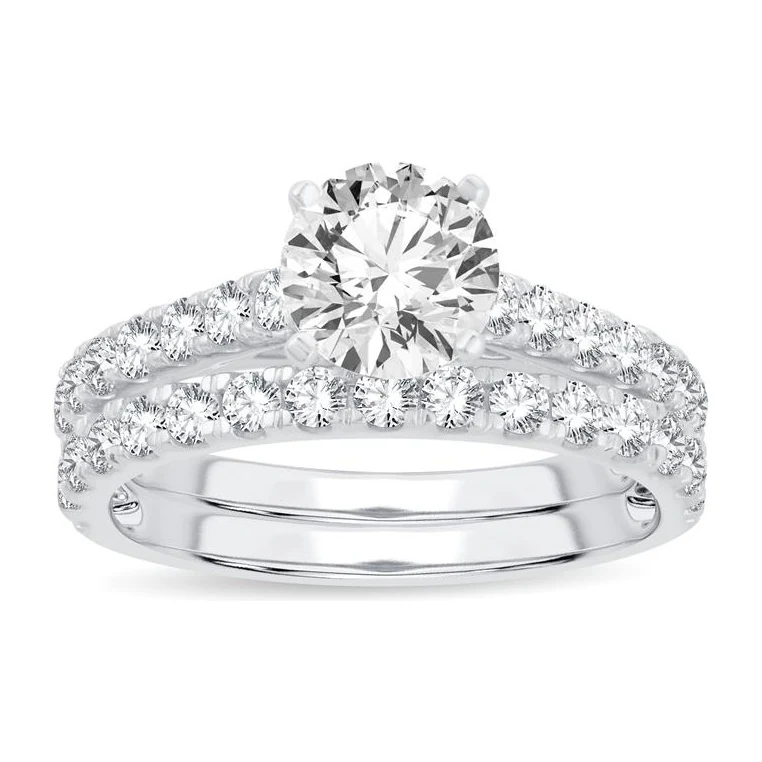 Round Engagement Ring · 1 CT in 14K white gold