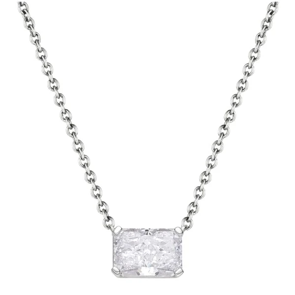 Sterling Silver Radiant Solitaire Pendant in sterling silver