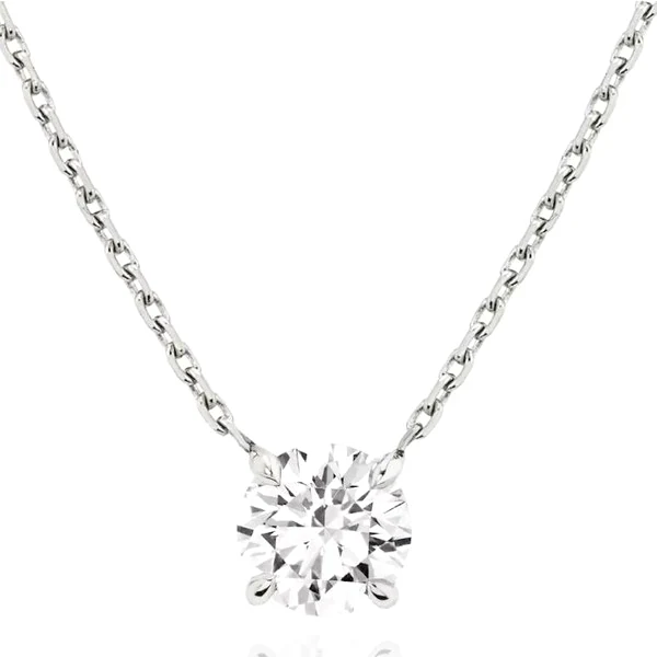 Sterling Silver Round Solitaire Pendant in sterling silver