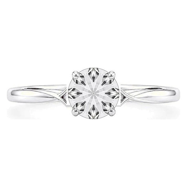 Twist-Shank Solitaire · Round in 14K white gold