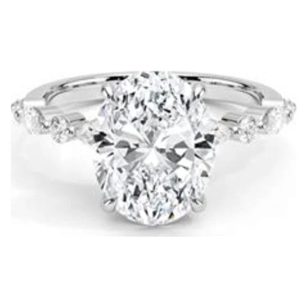 Marquise & Round Side-Stone · Oval · No. 1352 in white gold