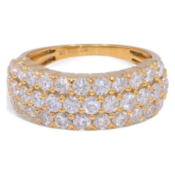 Three-Row Fashion Band in yellow gold