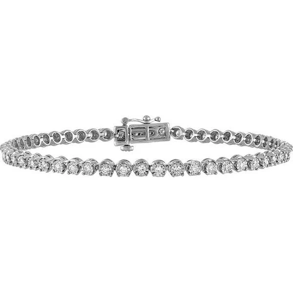 Illusion Set Silver Tennis Bracelet in sterling silver