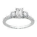 Emerald-Cut Pavé Engagement Ring in 14K white gold