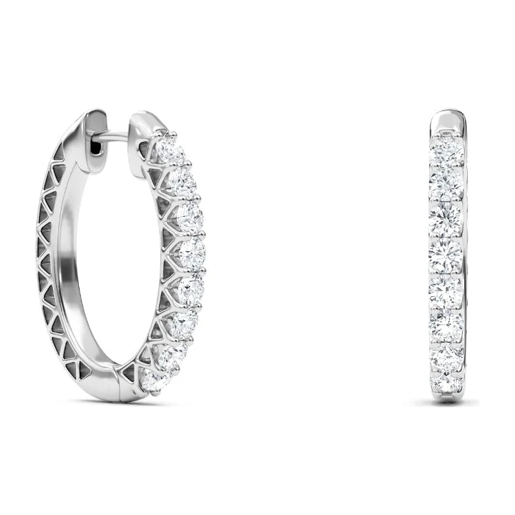 Lab-Grown Diamond Hoops in 14K white gold