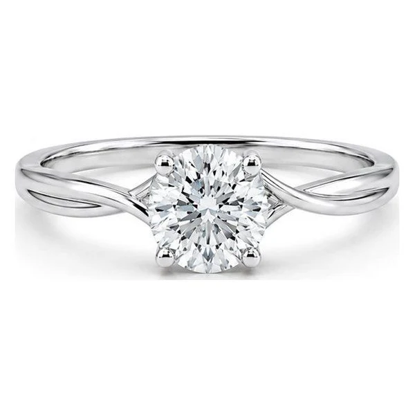 Round Solitaire Plus Engagement Ring · No. 1416 in 14K white gold