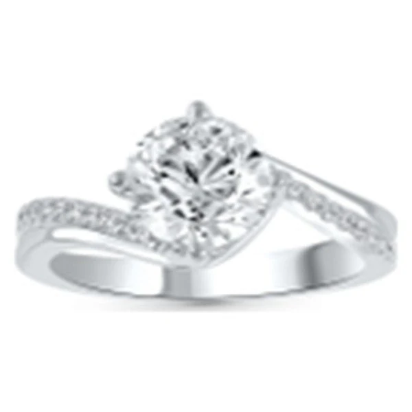 Twist Engagement Ring in white gold