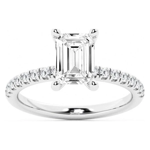Emerald-Cut Engagement Ring · No. 1269 in white gold