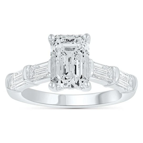 Emerald-Cut Engagement Ring · No. 1283 in white gold