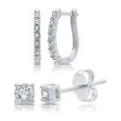 Hoop & Stud Earring Set · No. 2041 in sterling silver