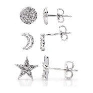 Celestial Stud Earring Set in sterling silver