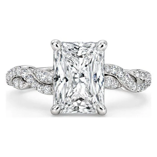 Twisted Pavé · Radiant in white gold