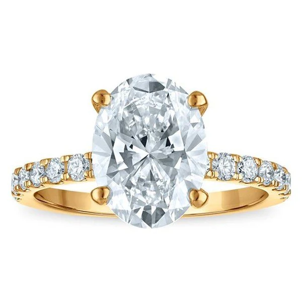 Hidden Halo Engagement Ring · Oval in yellow gold