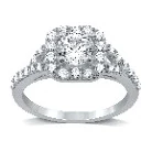 Cushion Halo Ring in sterling silver