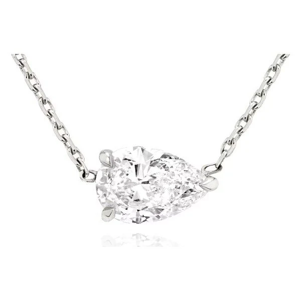 Solitaire Pendant · Pear in white gold