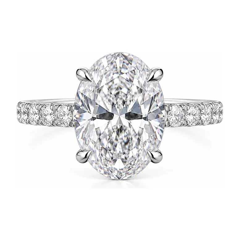 Pavé Solitaire Plus · Oval in 14K white gold