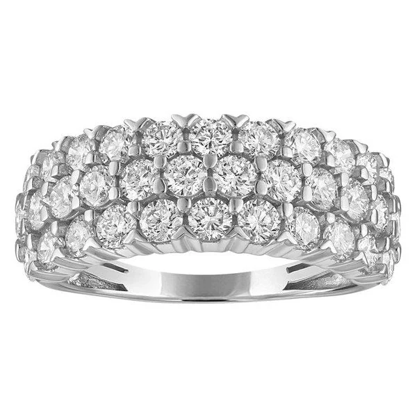 Three-Row Fashion Band in white gold
