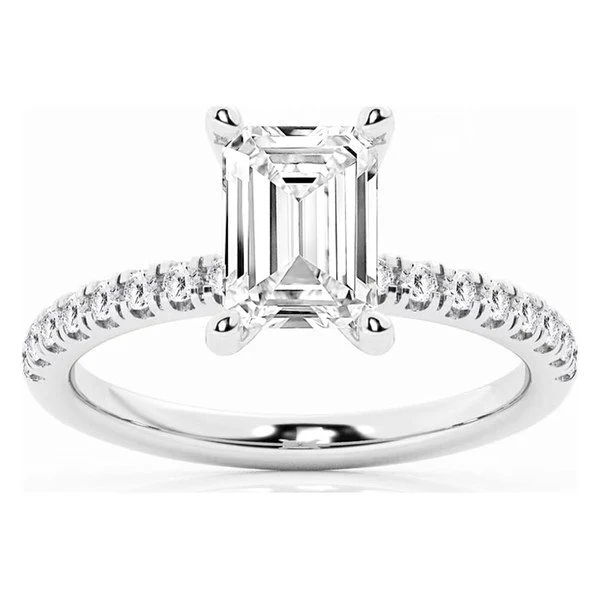 Emerald-Cut Engagement Ring · No. 1254 in white gold