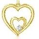 Double Heart Pendant · Gold Plated · No. 2023 in sterling silver, yellow gold plated