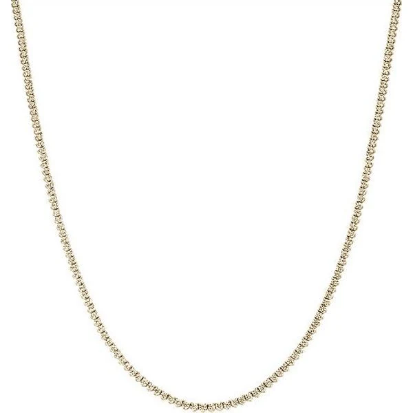 Illusion Set Silver Tennis Necklace in yellow gold plated silver