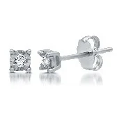 Illusion Stud Earrings in sterling silver