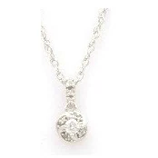 Halo Drop Pendant in sterling silver