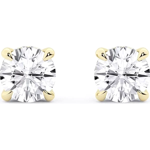 4-Prong Lab-Grown Diamond Studs in yellow gold