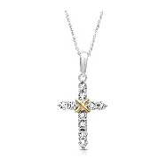 Cross Pendant · Two-Tone · No. 2033 in sterling silver, two-tone