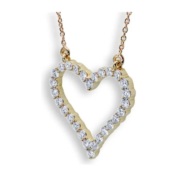 Open Heart Pendant in 14K yellow gold