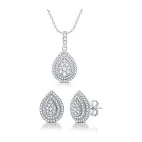 Teardrop Cluster Earrings in sterling silver