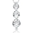 Three-Stone Drop Pendant in sterling silver