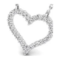 Open Heart Pendant in 14K white gold