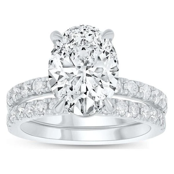 Oval Bridal Set · No. 1246 in white gold