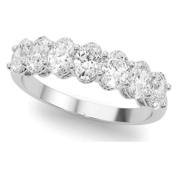 Seven-Stone Band · Oval in white gold
