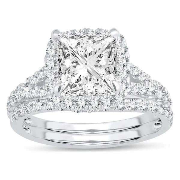 Split-Shank Engagement Ring · Princess in white gold