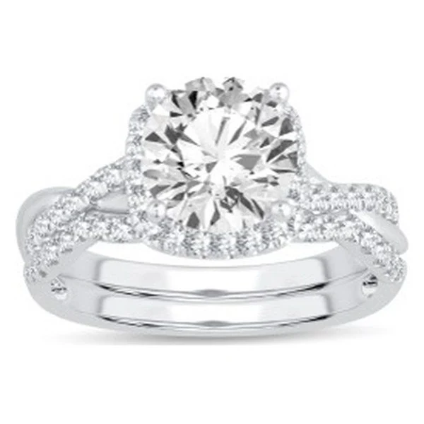 Twist-Shank Bridal Set in white gold