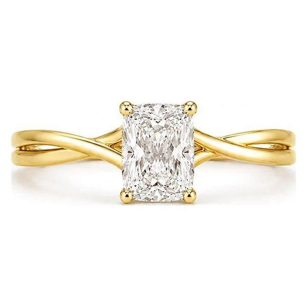 Radiant Solitaire Plus Engagement Ring · No. 1415 in 14K yellow gold