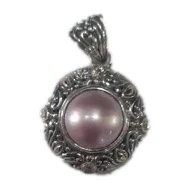 Mabe Pearl Pendant in sterling silver with 18K gold accents