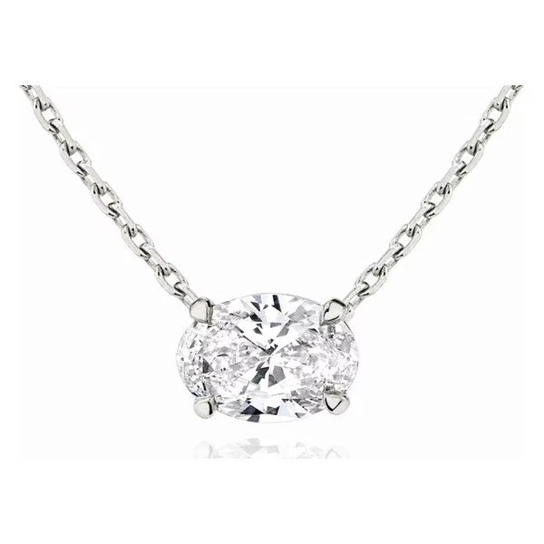 Solitaire Pendant · Oval in white gold