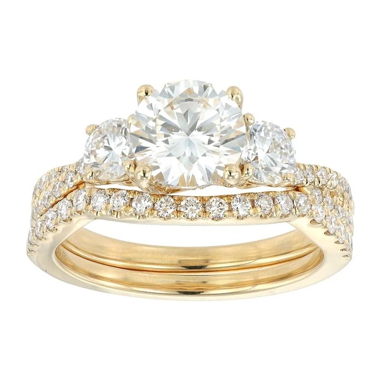 Round Twist-Shank Bridal Set in 14K yellow gold