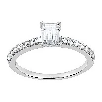 Petite Pavé Engagement Ring in 14K white gold