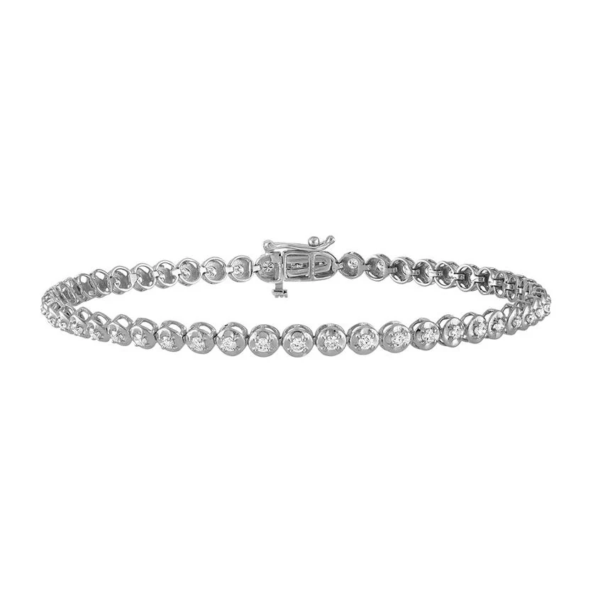 Tennis Bracelet in 10K white gold