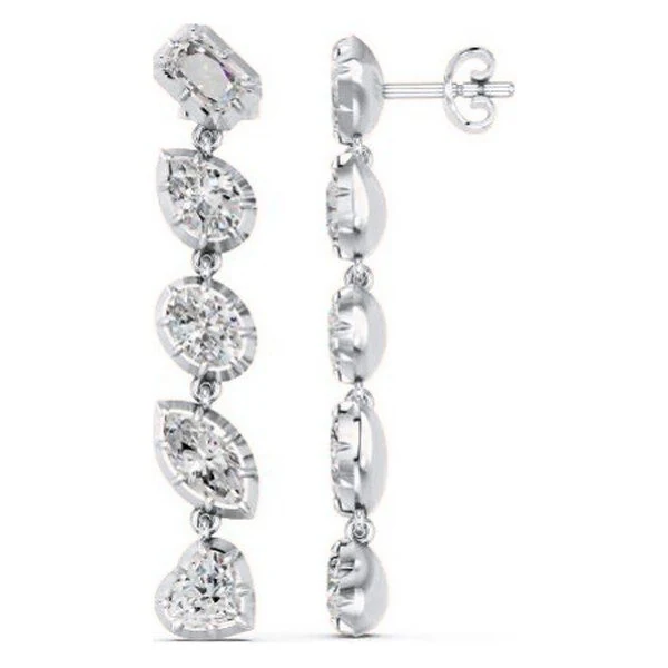 Multi-Stone Drop Earrings · No. 330 in white gold